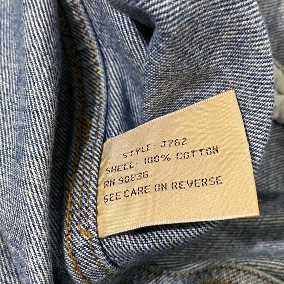 Port Authority Mens Jean Jacket XL Blue Denim Western Cowboy Work Wear ITT Tech - Picture 4 of 5